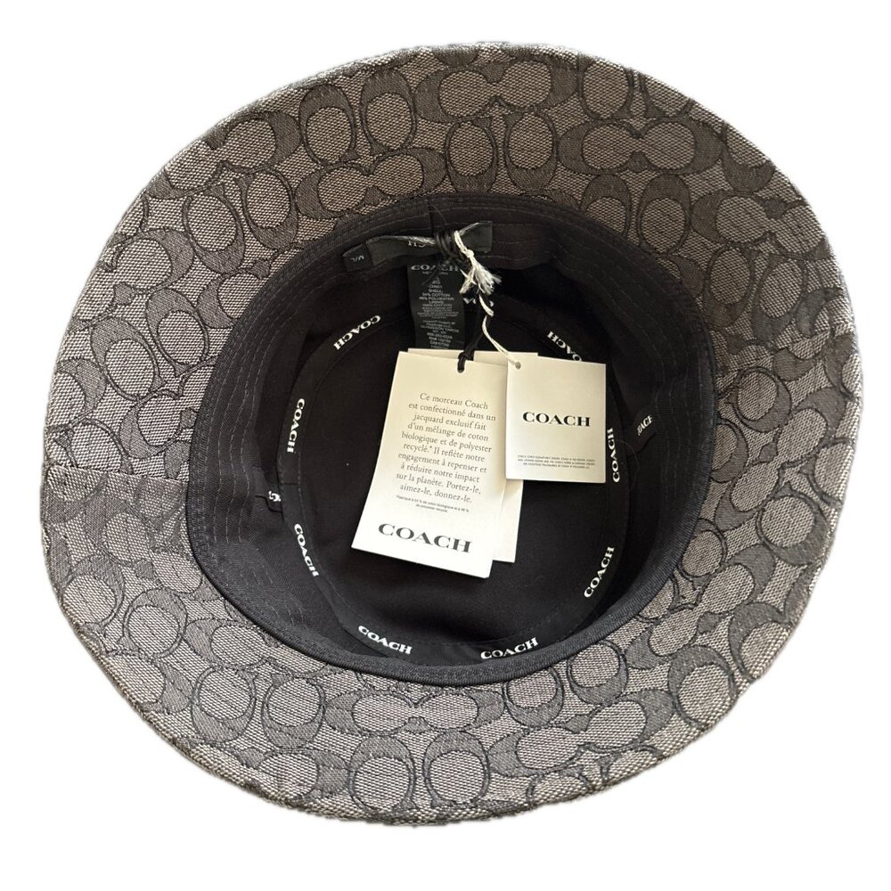 Coach Signature Bucket Hat Black/Gray M/L NWT - Picture 2 of 2